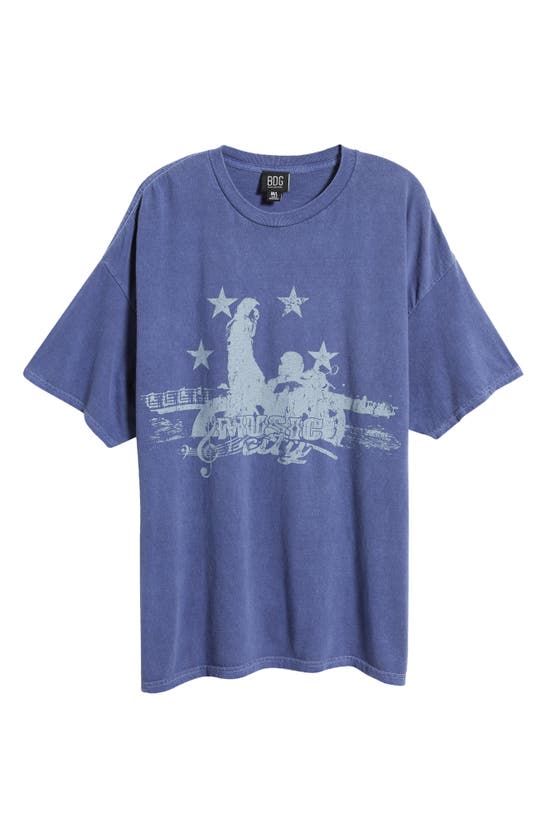 Shop Bdg Urban Outfitters Music City Cotton Graphic T-shirt In Bright Blue