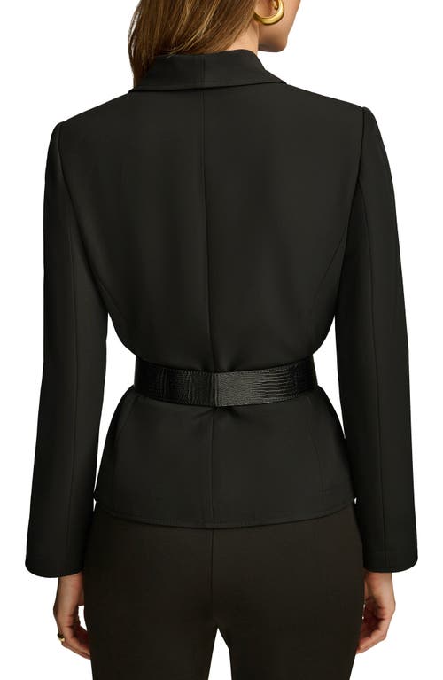 Shop Donna Karan New York Shawl Collar Belted Blazer In Black