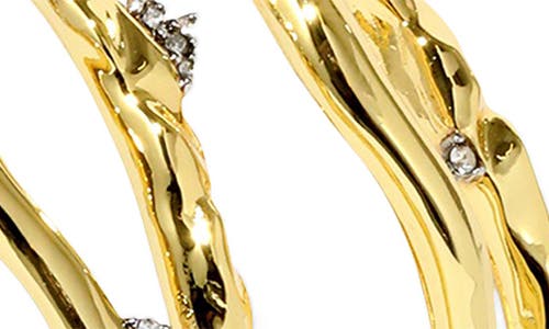 Shop Alexis Bittar Brut Crystal Thorn Orbital Bangle Bracelet In Gold Crystals