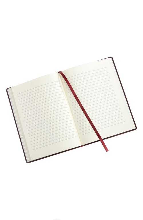 Shop Royce New York Personalized Leather Journal In Burgundy- Silver Foil