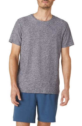 Beyond Yoga Always Beyond Relaxed Fit Short Sleeve Performance Tee In Black-white Sd