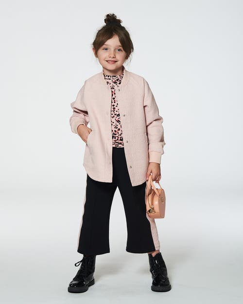 Shop Deux Par Deux Girl's Quilted Long Sleeve Overshirt Light Pink In Rose Smoke