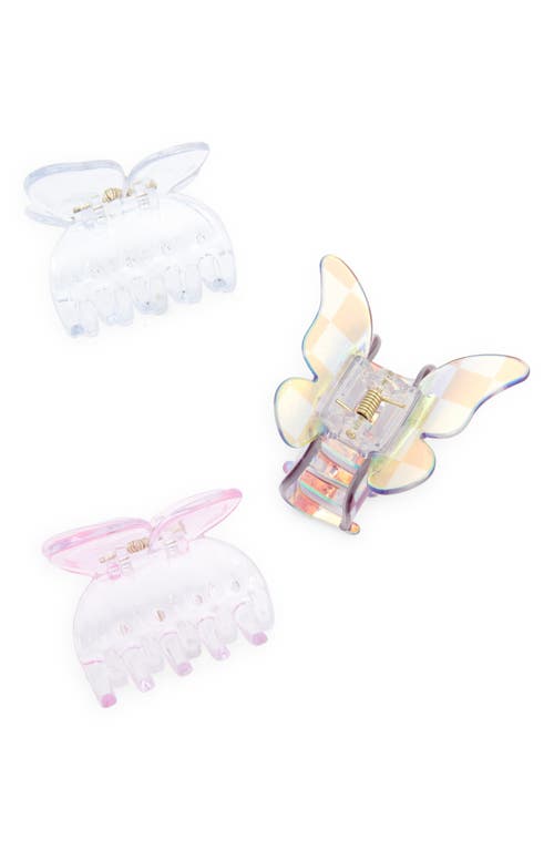 Capelli New York Kids' Assorted 3-Pack Butterfly Claw Hair Clips in Purple Combo