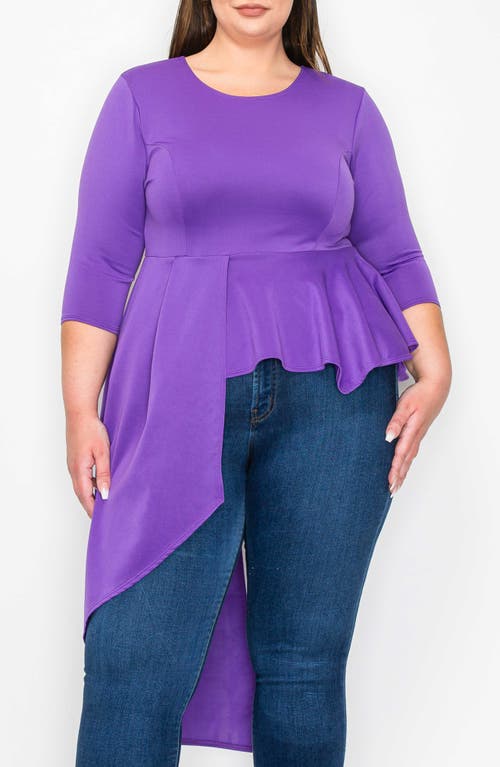 Shop L I V D Sanctuary Asymmetric Peplum Top In Purple