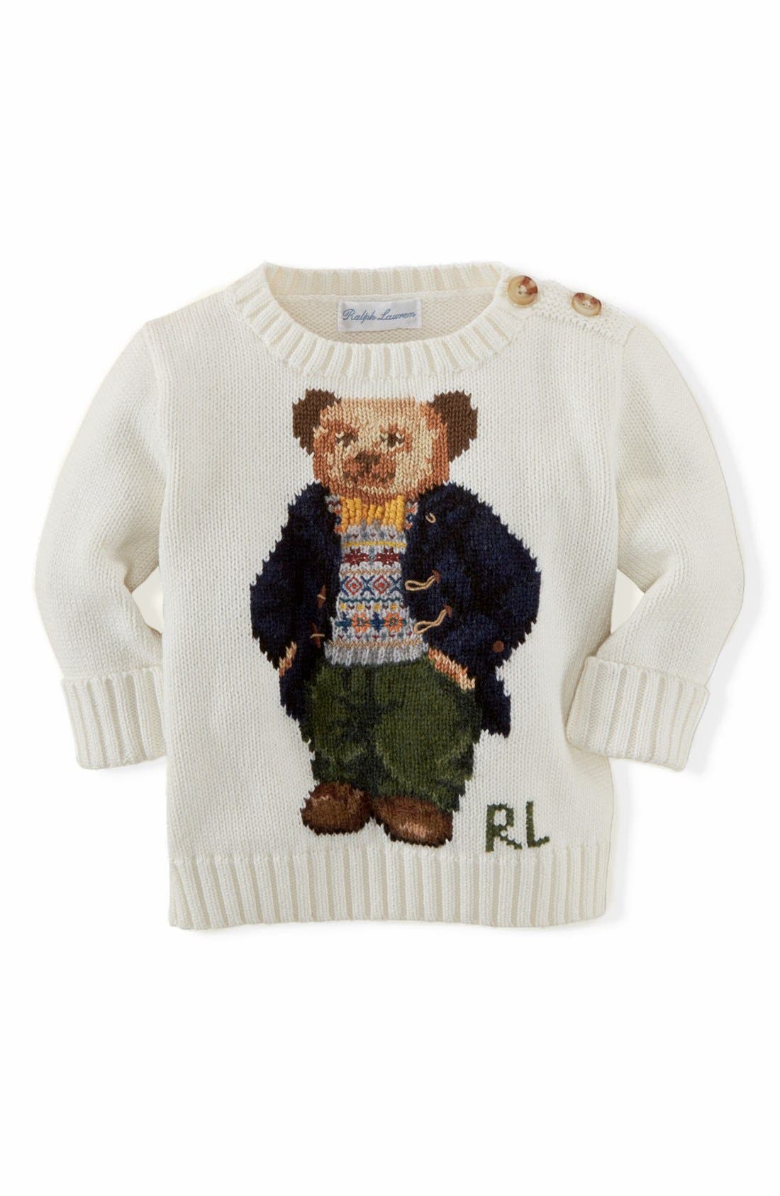 Ralph Lauren 'Bear' Sweater (Baby Boys) Nordstrom