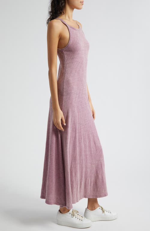 Shop Atm Anthony Thomas Melillo Chroma Wash Cotton Slub Jersey Midi Dress In Wisty Mauve