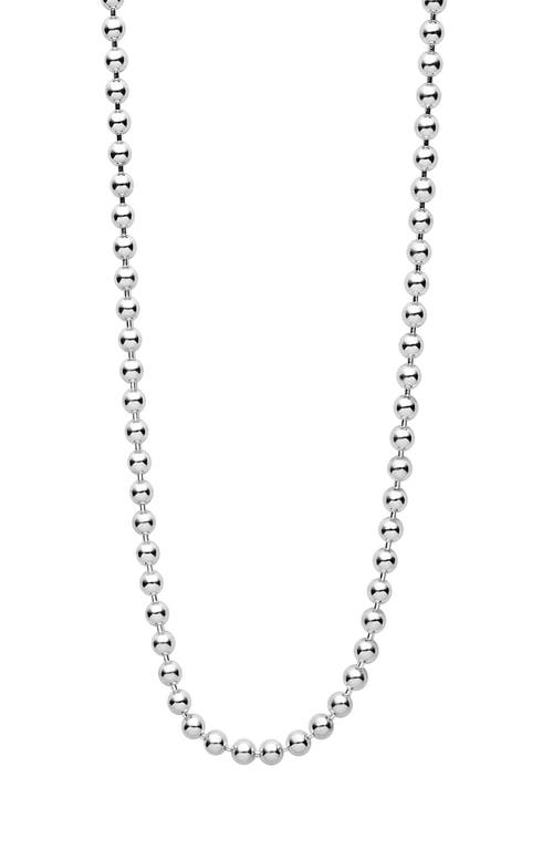 Shop Lagos Signature Caviar Ball Chain Necklace In Silver