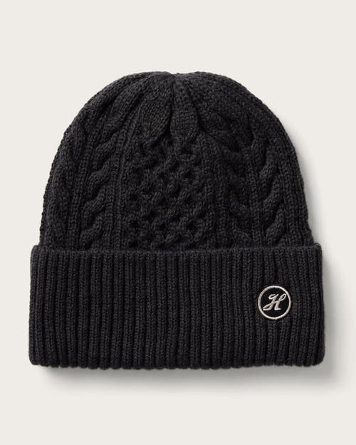 Hemlock Vulcan Cable Knit Baby Beanie In Black