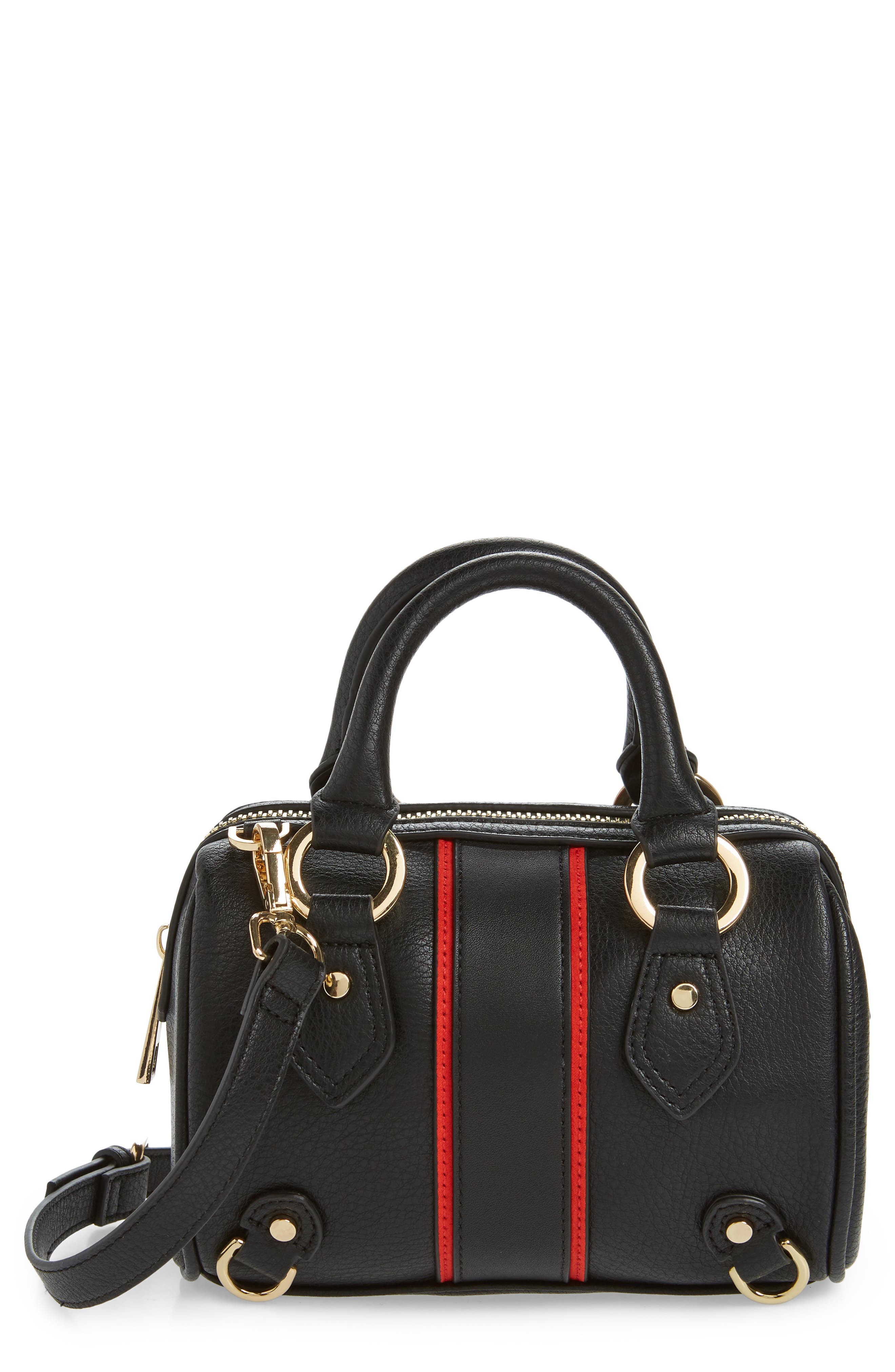 Stripe Faux Leather Mini Bowler Bag Nordstrom