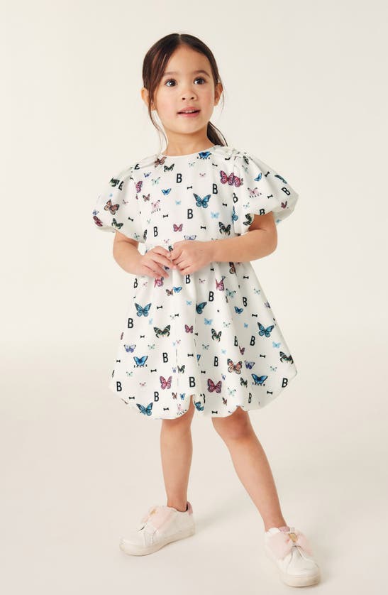 Shop Baker By Ted Baker Kids' Floral Butterfly Puff Sleeve Bubble Hem Dress In White