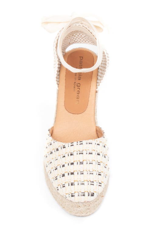 Shop Patricia Green Lillian Raffia Ankle Wrap Platform Espadrille Sandal In Natural/gold/black