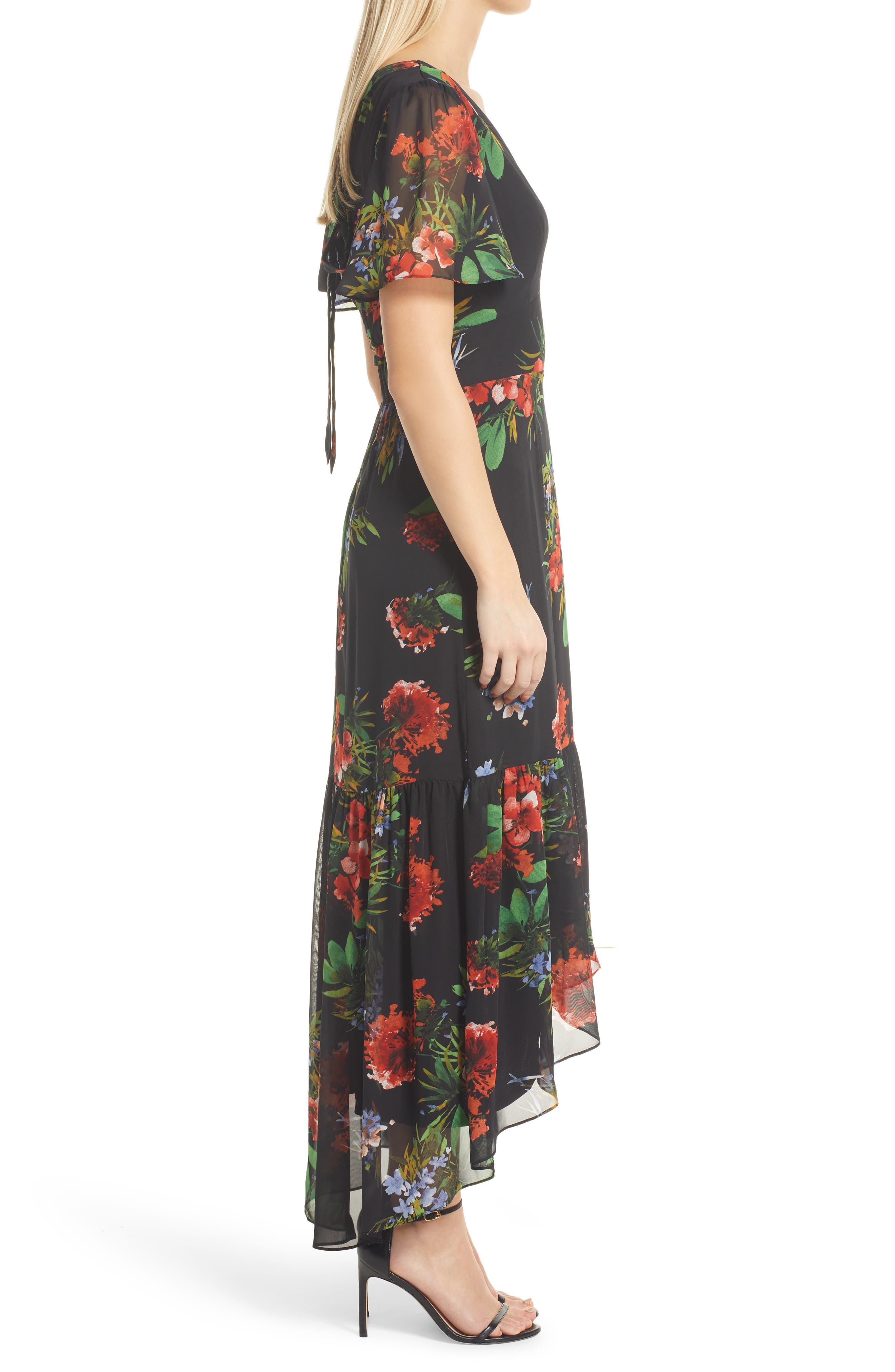 Julia Jordan Floral High-Low Midi Dress 