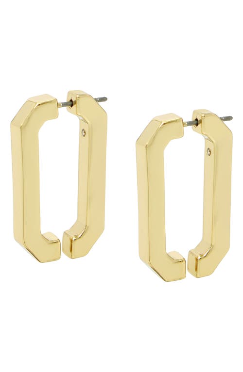 Shop Allsaints Hexagon Front Back Earrings In Gold