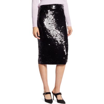 Petite Halogen Sequin Skirt, Black