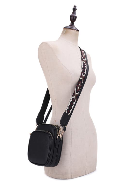 Shop Mali + Lili Josephine Vegan Leather Crossbody Bag In Black/tri