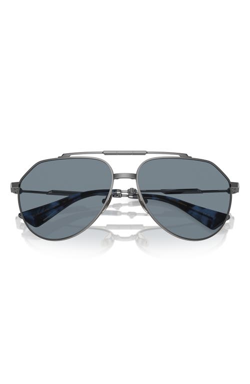 Dolce & Gabbana Dolce&gabbana 60mm Pilot Sunglasses In Gunmetal