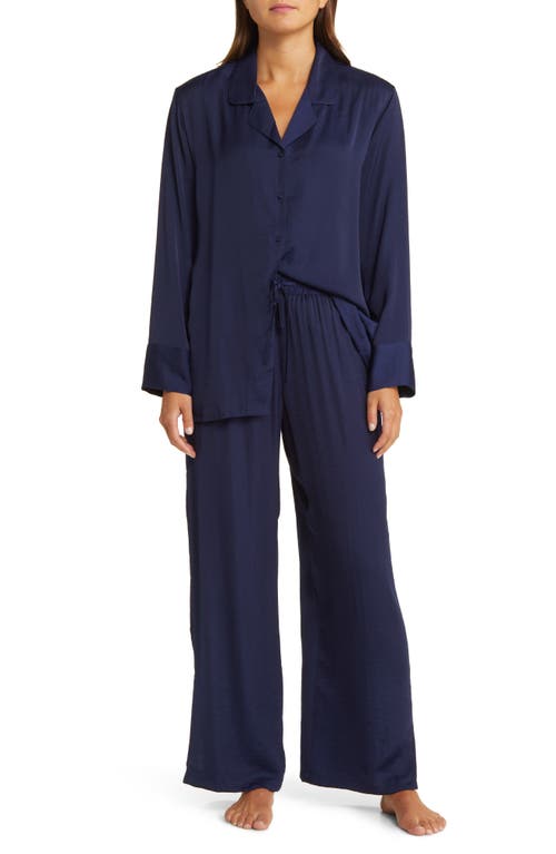 Open Edit Classic Cool Oversize Pajamas in Navy Peacoat at Nordstrom, Size Large