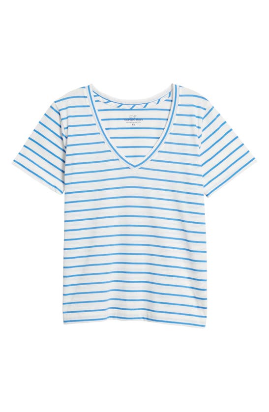 Shop Vineyard Vines Clean Jersey V-neck T-shirt In Blue Stripe