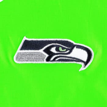 Tommy Hilfiger Women's Tommy Hilfiger White/Neon Green Seattle Seahawks  Staci Half-Zip Hoodie Windbreaker Jacket