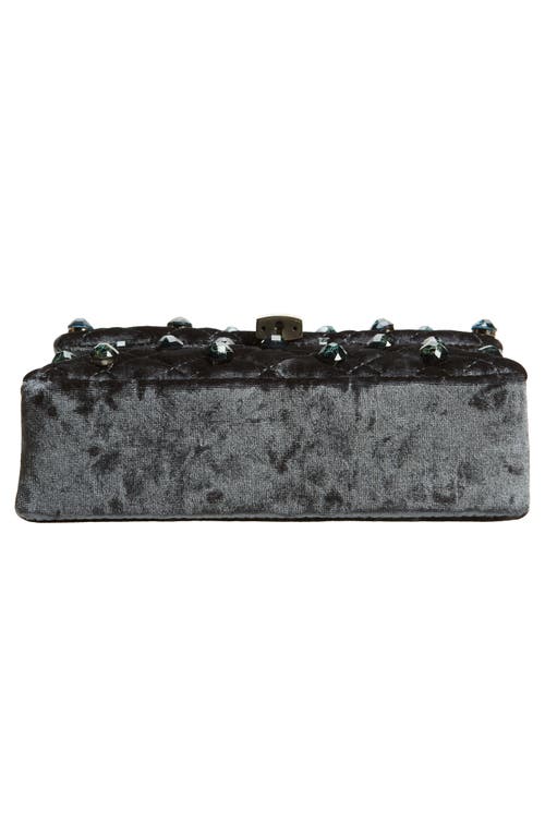 Kurt Geiger London Mini Brixton Velvet Shoulder Bag In Turquoise/aqua