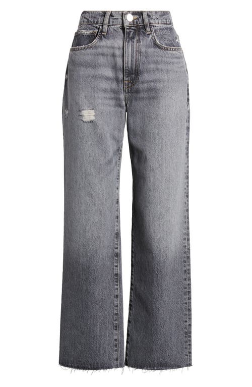 Frame Le Jane Raw Hem High Waist Ankle Wide Leg Jeans In Zurich In Zurich