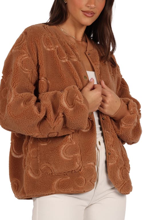 Petal And Pup Petal & Pup Lasky Flower Pattern Fleece Jacket In Brown