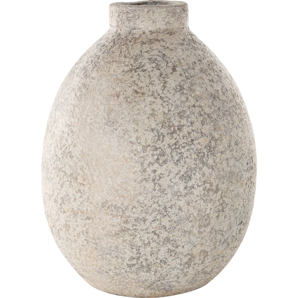 Ginger Birch Studio Textured Clay Vase In Beige