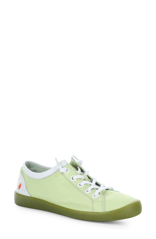 Softinos By Fly London Isla Distressed Sneaker In 045 Light Green Smooth