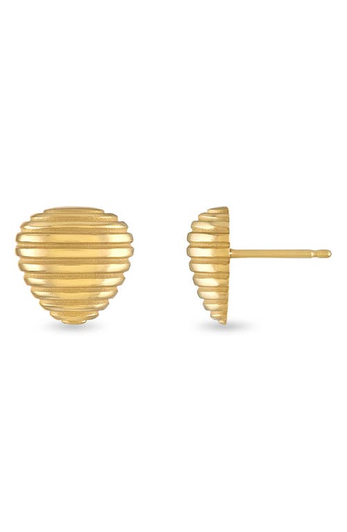 Isla Trillion Stud Earrings in Gold