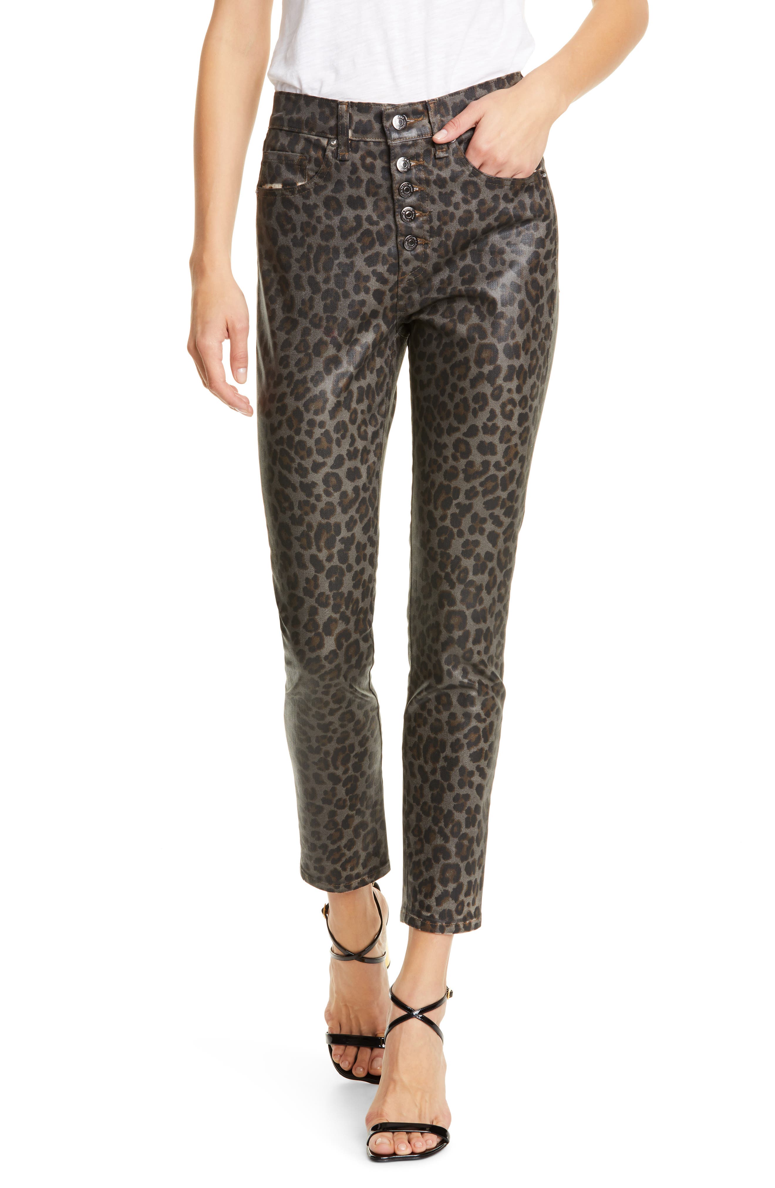 Veronica Beard Brooke Leopard Print Skinny Jeans