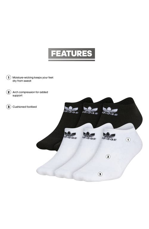 Shop Adidas Originals Adidas Trefoil 6-pack No-show Socks In Black/white