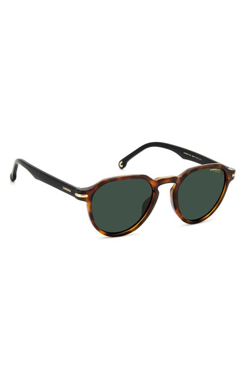 Shop Carrera Eyewear 50mm Round Sunglasses In Havana/green