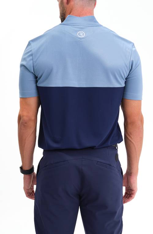 Reflo Tobol Modern Zip Performance Polo In Coronet Blue