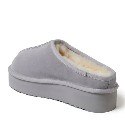 Dearfoams Doreen Genuine Suede Clog With Prayer Seam Slipper In Sleet