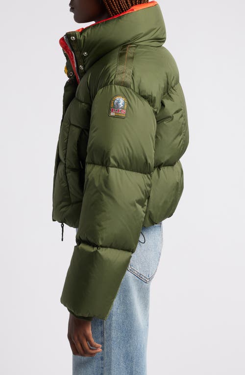 Shop Parajumpers Cecy Quilted Down Puffer Coat In Medium Green