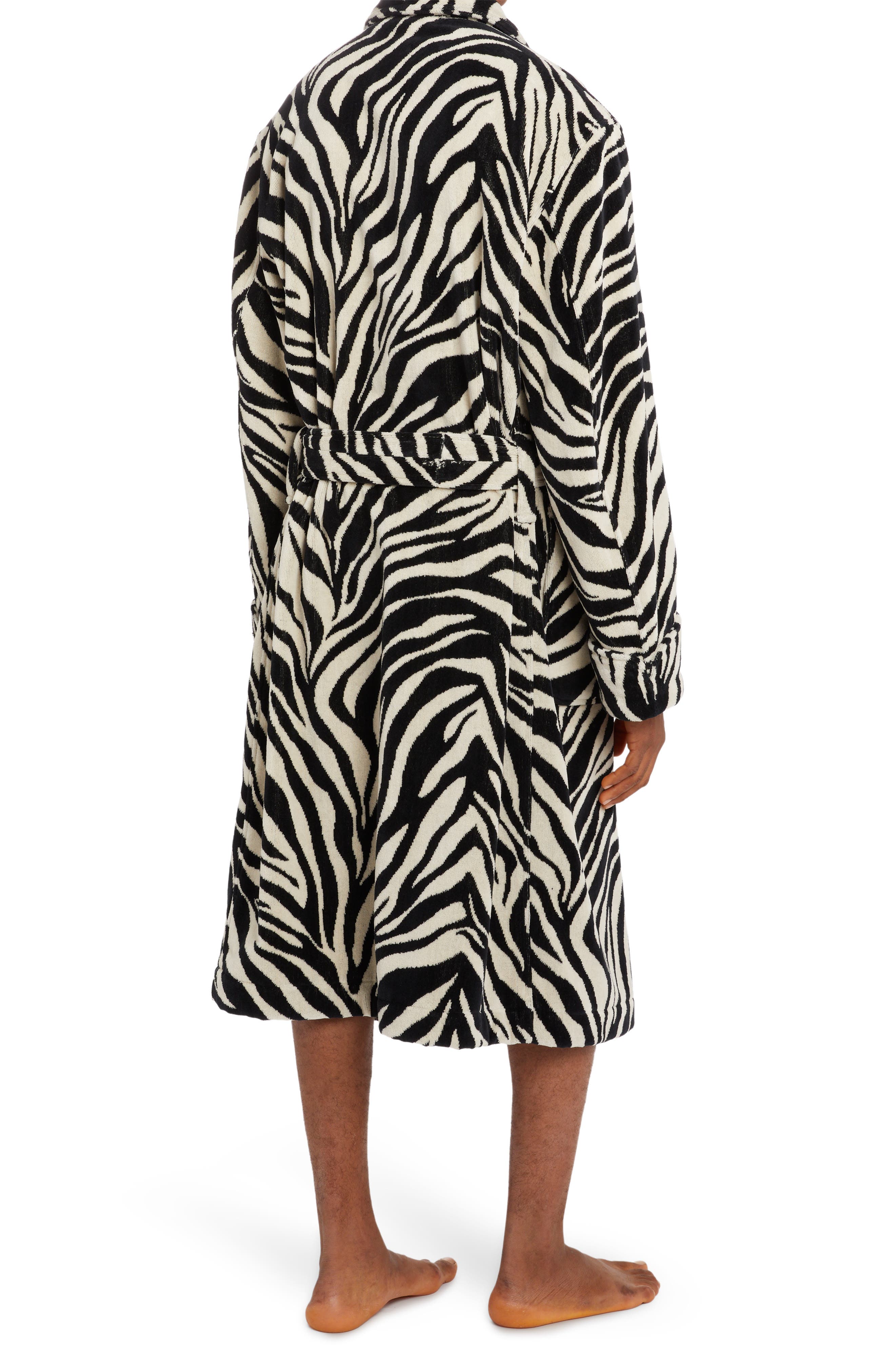 TOM FORD Zebra Print Cotton Terry Cloth Robe Nordstrom