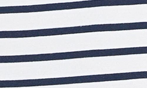 English Factory Stripe Strapless Cotton Midi Dress In White/navy