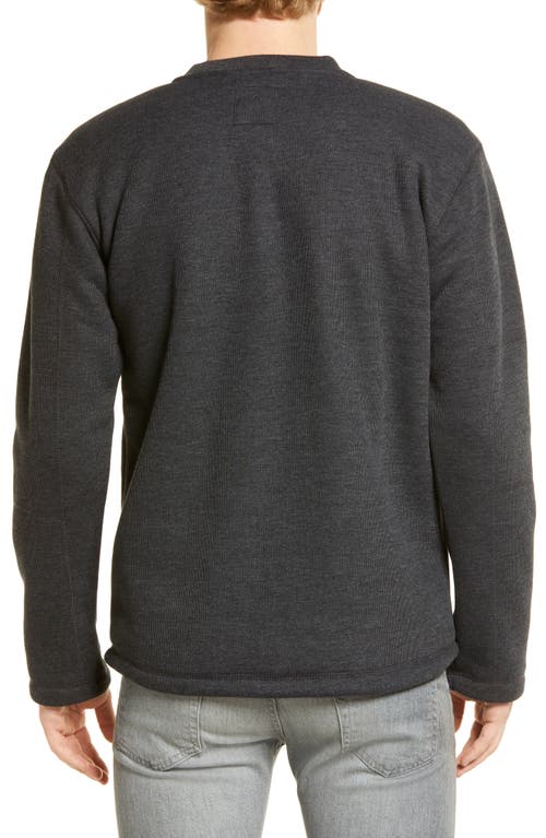 Shop Vintage 1946 Long Sleeve Fleece Henley In Charcoal/charcoal