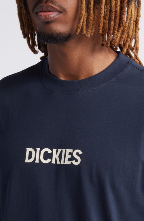 Shop Dickies Patrick Logo Cotton Graphic T-shirt In Dark Navy