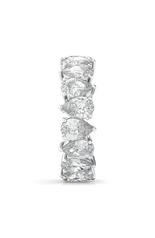 Hautecarat Alternating Pear Lab Created Diamond Eternity Ring In White Gold