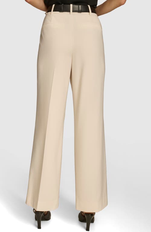 Donna Karan New York Chain Belt Wide Leg Pants In Ivory