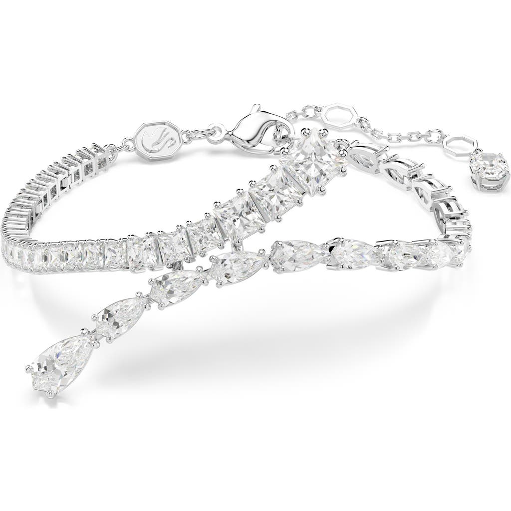 Swarovski Matrix Bracelet In Silver/white