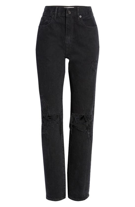 Shop Slvrlake London High Rise Straight Leg Jeans In Shadow Ridge Destructed