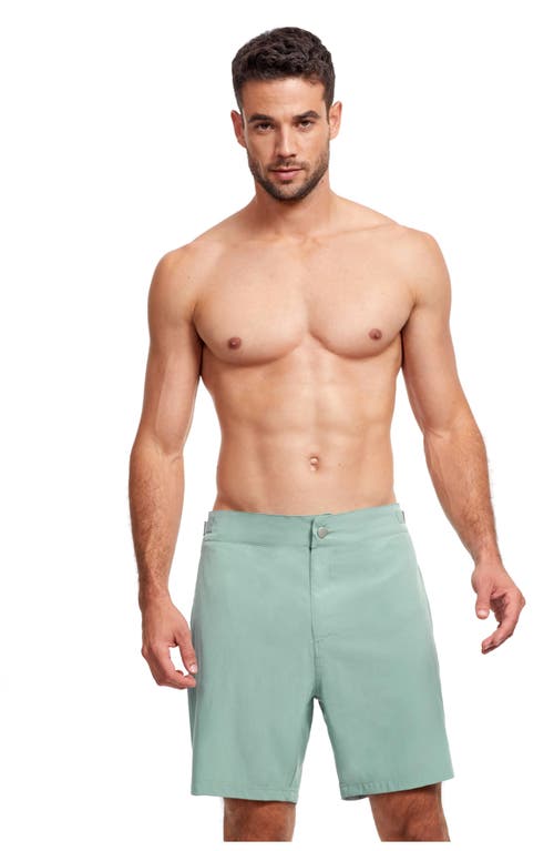 Shop Gottex Men Vacation Mode 9" Swim Shorts In Light Green Green