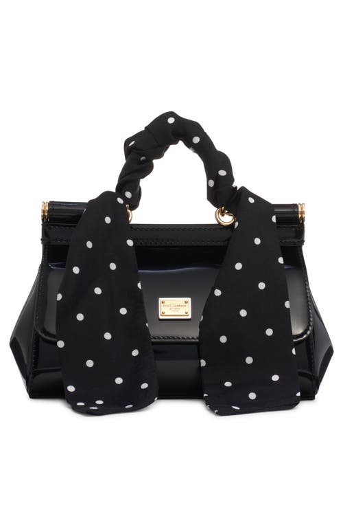Dolce & Gabbana Dolce&gabbana Sicily East/west Leather Satchel With Scarf In Hwzqn Nero