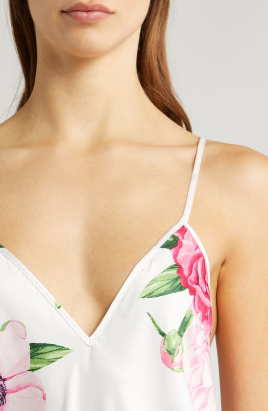 Shop Felina Adrienne Print Satin Chemise In Bloom