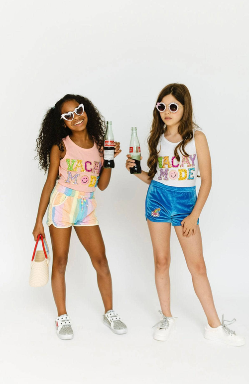 Shop Lola + The Boys Vacay Mode Crystal Tank In White