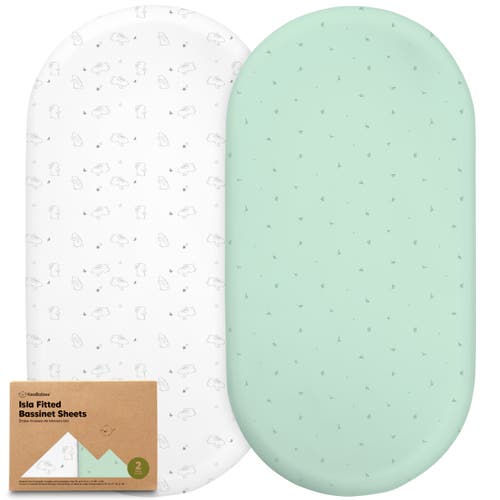 Keababies 2-pack Isla Fitted Bassinet Sheets In Bunnies