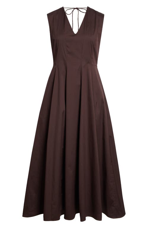 Max Mara Alloro V-neck Sleeveless Midi Dress In Wine Coloured