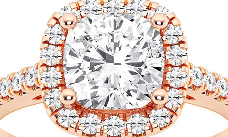 Badgley Mischka Cushion Cut Lab Created Diamond Halo Ring In Pink